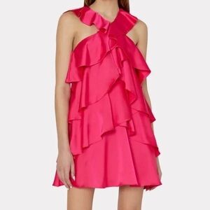 Milly Lexi Pink Ruffle Dress size 6 new